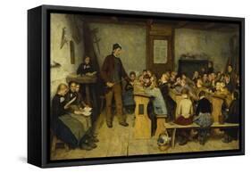 The Village School-Albert Anker-Framed Stretched Canvas