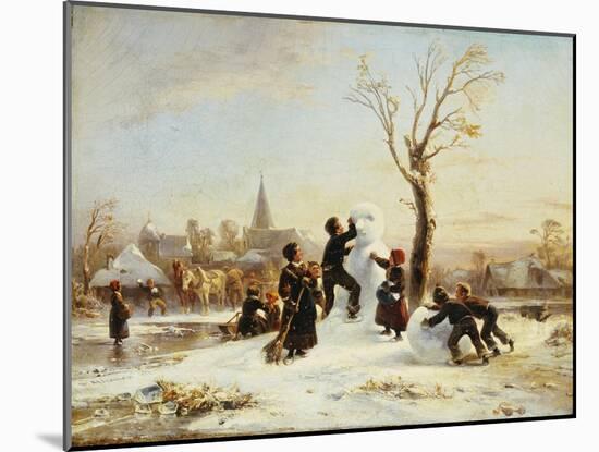 The Village Snowman, 1853-Wilhelm Alexander Meyerheim-Mounted Giclee Print