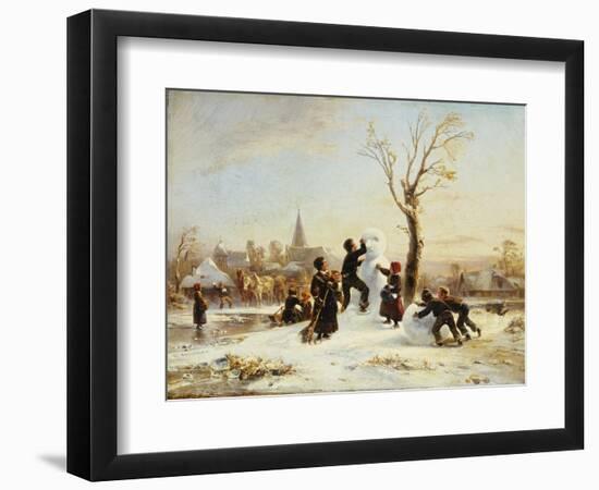 The Village Snowman, 1853-Wilhelm Alexander Meyerheim-Framed Giclee Print