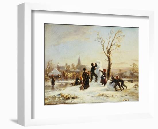 The Village Snowman, 1853-Wilhelm Alexander Meyerheim-Framed Giclee Print