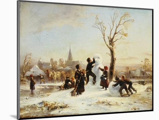 The Village Snowman, 1853-Wilhelm Alexander Meyerheim-Mounted Giclee Print