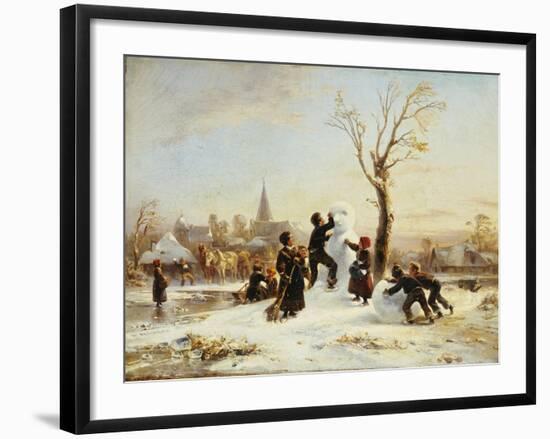 The Village Snowman, 1853-Wilhelm Alexander Meyerheim-Framed Giclee Print