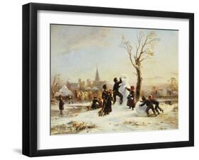 The Village Snowman-Wilhelm Alexander Meyerheim-Framed Giclee Print