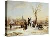 The Village Snowman-Wilhelm Alexander Meyerheim-Stretched Canvas