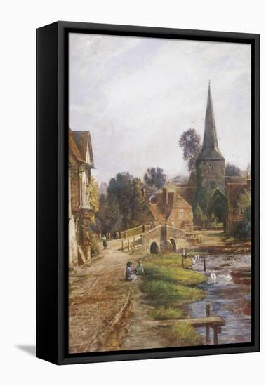 The Village Street, Eynsford, Kent-John W.b. Knight-Framed Stretched Canvas