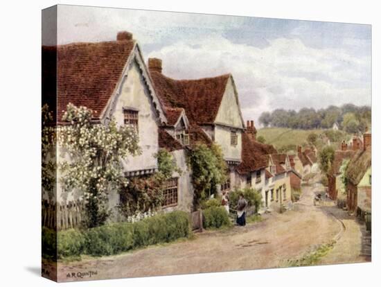 The Village Street, Kersey, Suffolk-Alfred Robert Quinton-Stretched Canvas