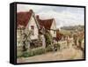 The Village Street, Kersey, Suffolk-Alfred Robert Quinton-Framed Stretched Canvas