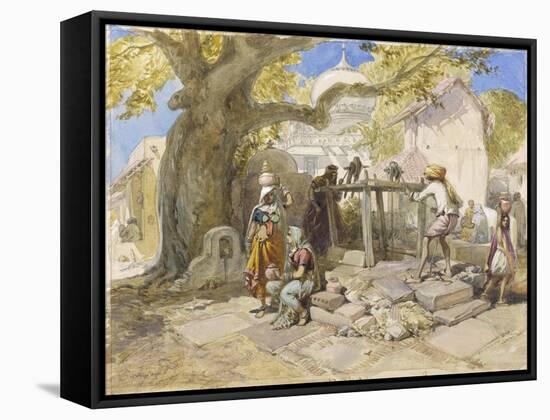 The Village Well, 1864-William 'Crimea' Simpson-Framed Stretched Canvas