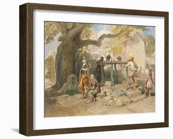 The Village Welll, from 'India Ancient and Modern', 1867 (Colour Litho)-William 'Crimea' Simpson-Framed Giclee Print