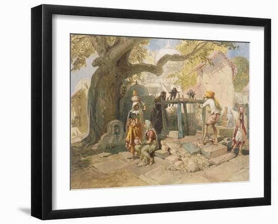 The Village Welll, from 'India Ancient and Modern', 1867 (Colour Litho)-William 'Crimea' Simpson-Framed Giclee Print