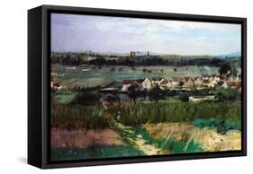 The Village-Berthe Morisot-Framed Stretched Canvas