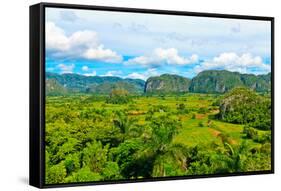 The Vinales Valley in Cuba, a Famous Tourist Destination and a Major Tobacco Growing Area-Kamira-Framed Stretched Canvas