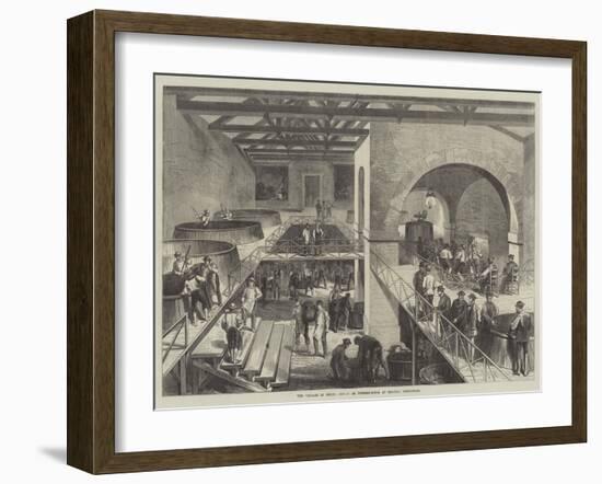 The Vintage of Medoc, Cuvier or Pressing-House at Chateau D'Estournel-null-Framed Giclee Print