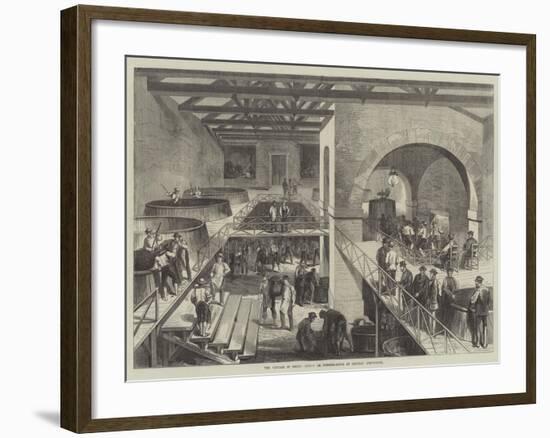 The Vintage of Medoc, Cuvier or Pressing-House at Chateau D'Estournel-null-Framed Giclee Print