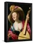 The Viola-Da-Gamba Player-Gerrit van Honthorst-Framed Stretched Canvas