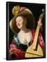 The Viola-Da-Gamba Player-Gerrit van Honthorst-Stretched Canvas