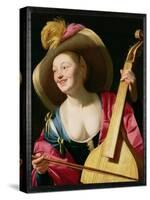 The Viola-Da-Gamba Player-Gerrit van Honthorst-Stretched Canvas