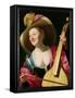 The Viola-Da-Gamba Player-Gerrit van Honthorst-Framed Stretched Canvas