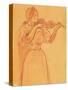 The Violin, 1894 (Pencil and Red Chalk on Paper)-Berthe Morisot-Stretched Canvas