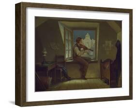 The Violinist at the Window, about 1860-Moritz Von Schwind-Framed Giclee Print