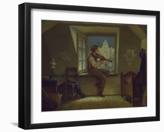 The Violinist at the Window, about 1860-Moritz Von Schwind-Framed Giclee Print