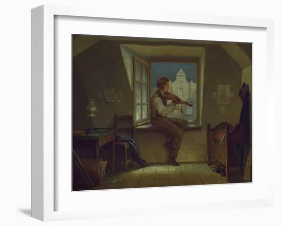 The Violinist at the Window, about 1860-Moritz Von Schwind-Framed Giclee Print