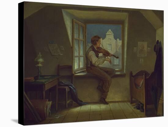 The Violinist at the Window, about 1860-Moritz Von Schwind-Stretched Canvas