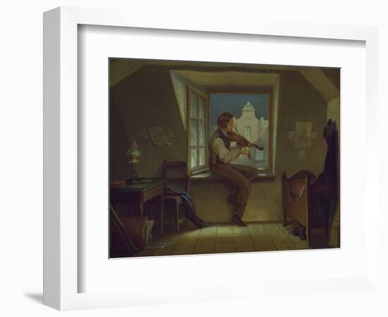 The Violinist at the Window, about 1860-Moritz Von Schwind-Framed Giclee Print