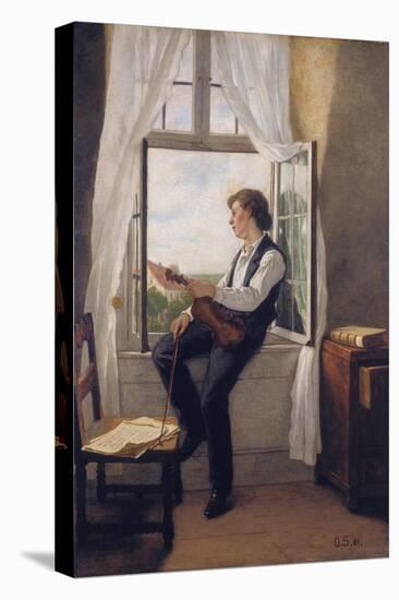 The Violinist at the Window-Franz Otto Scholderer-Stretched Canvas