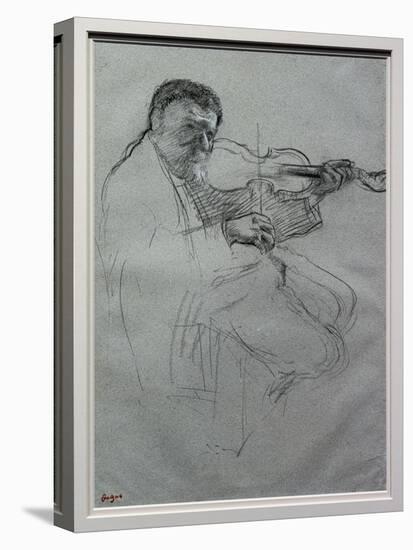 The Violinist (study for “La Repetition”). Around 1879-Edgar Degas-Stretched Canvas