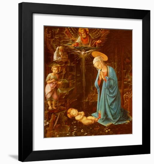 The Virgin adoring the Child-Filippino Lippi-Framed Art Print