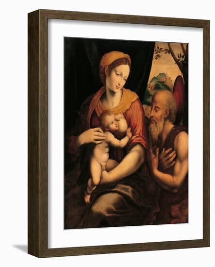 The Virgin and Child Adored by St Jerome-Luis De morales-Framed Giclee Print