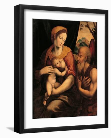 The Virgin and Child Adored by St Jerome-Luis De morales-Framed Giclee Print