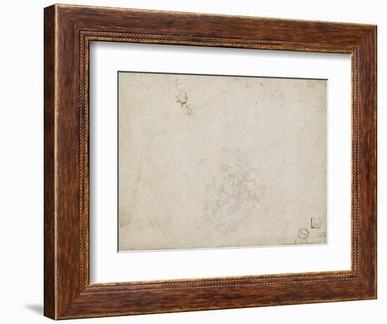 The Virgin and Child Adored (Lead Point over Indentations with the Stylus on Off-White Paper)-Leonardo da Vinci-Framed Giclee Print