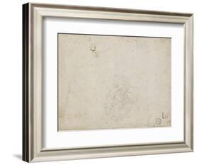 The Virgin and Child Adored (Lead Point over Indentations with the Stylus on Off-White Paper)-Leonardo da Vinci-Framed Giclee Print