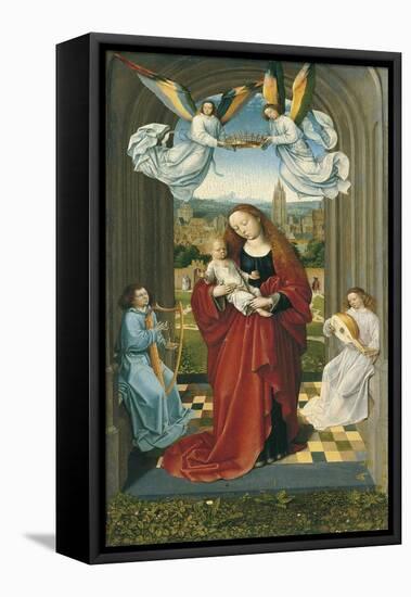 The Virgin and Child Between Angels-null-Framed Stretched Canvas