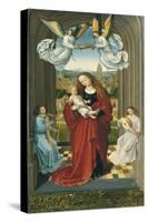 The Virgin and Child Between Angels-null-Stretched Canvas