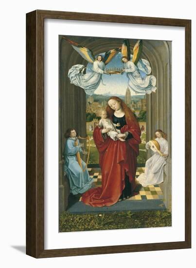 The Virgin and Child Between Angels-null-Framed Giclee Print