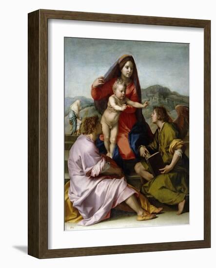 The Virgin and Child between Saint Matthew and an Angel, 1522.-Andrea del Sarto-Framed Giclee Print