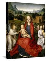 The Virgin and Child between two Angels, 1480-1490-Hans Memling-Stretched Canvas