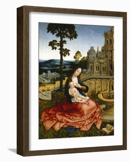 The Virgin and Child by a Fountain-Bernard van Orley-Framed Giclee Print