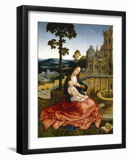 The Virgin and Child by a Fountain-Bernard van Orley-Framed Giclee Print