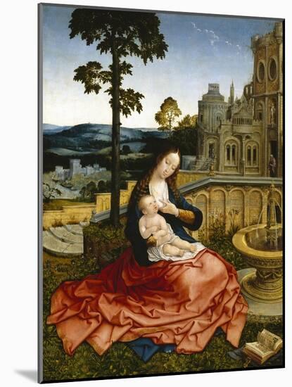 The Virgin and Child by a Fountain-Bernard van Orley-Mounted Giclee Print