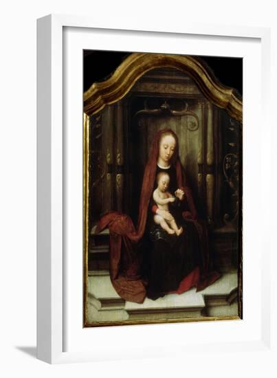 The Virgin and Child Enthroned, 16th Century-Adriaen Isenbrandt-Framed Giclee Print