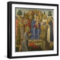 The Virgin and Child Enthroned Among Angels and Saints, 1460S-Benozzo Gozzoli-Framed Giclee Print