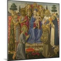 The Virgin and Child Enthroned Among Angels and Saints, 1460S-Benozzo Gozzoli-Mounted Giclee Print