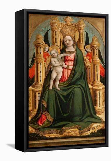 The Virgin and Child Enthroned and Two Angels, C. 1450-Antonio Vivarini-Framed Stretched Canvas