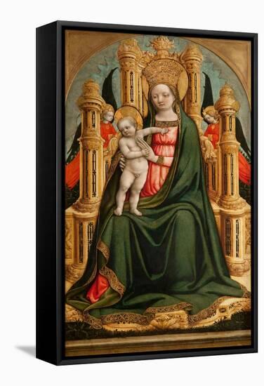 The Virgin and Child Enthroned and Two Angels, C. 1450-Antonio Vivarini-Framed Stretched Canvas