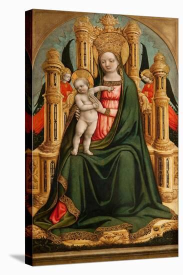 The Virgin and Child Enthroned and Two Angels, C. 1450-Antonio Vivarini-Stretched Canvas