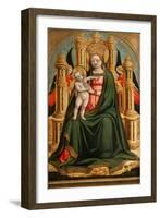 The Virgin and Child Enthroned and Two Angels, C. 1450-Antonio Vivarini-Framed Giclee Print